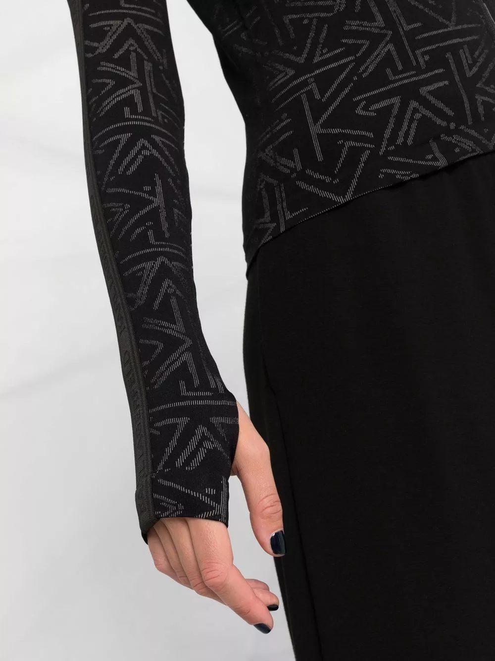 Karl Lagerfeld athleisure technical zip-up top