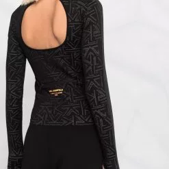 Karl Lagerfeld athleisure technical zip-up top