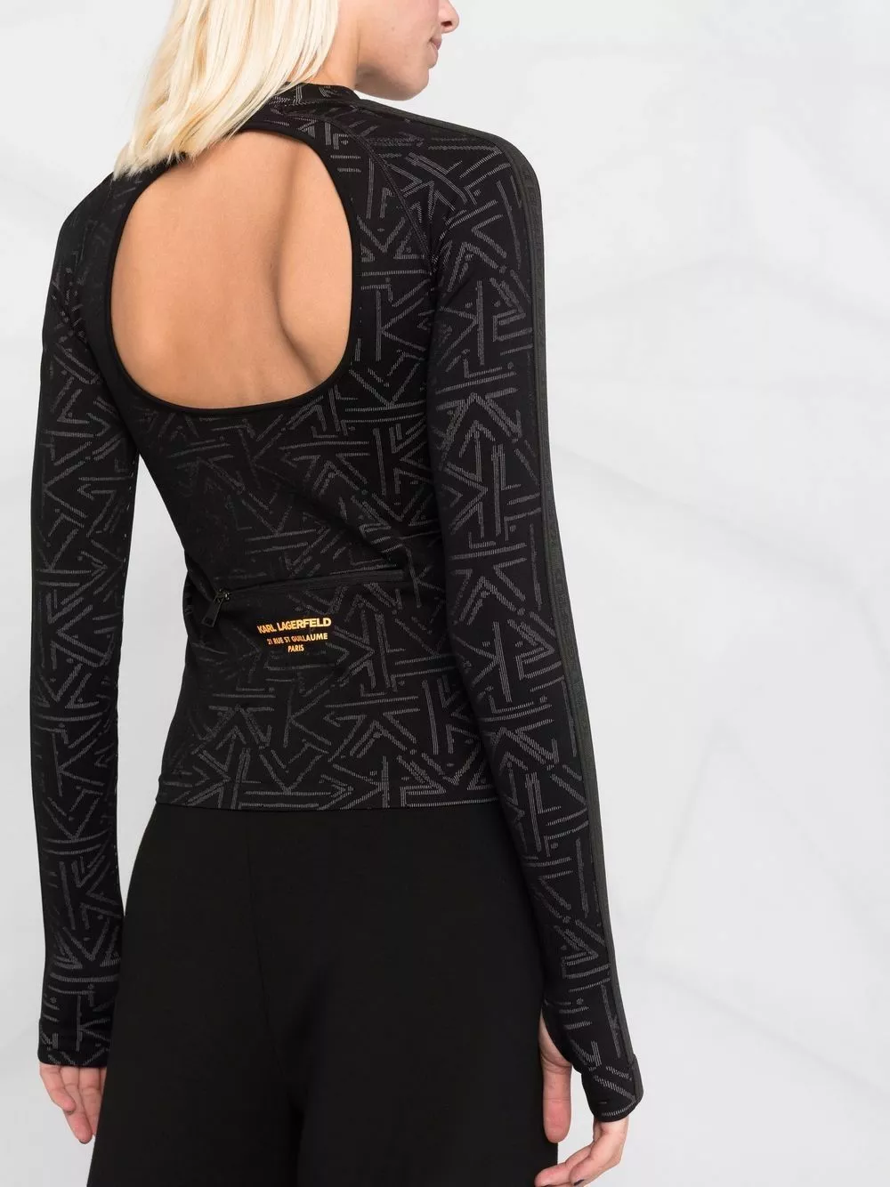 Karl Lagerfeld athleisure technical zip-up top