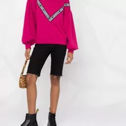 Karl Lagerfeld logo-tape balloon-sleeve sweatshirt