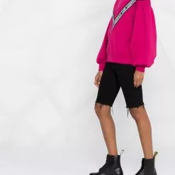 Karl Lagerfeld logo-tape balloon-sleeve sweatshirt