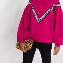 Karl Lagerfeld logo-tape balloon-sleeve sweatshirt