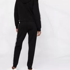 Karl Lagerfeld logo-tape zipped hoodie