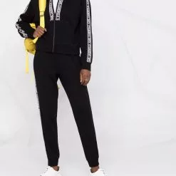 Karl Lagerfeld logo-tape zipped hoodie