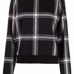 Karl Lagerfeld check-print crewneck sweatshirt