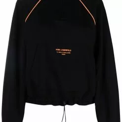 Karl Lagerfeld cropped athleisure hoodie