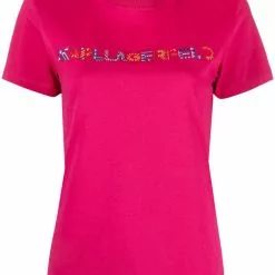 Karl Lagerfeld organic embroidered logo T-shirt