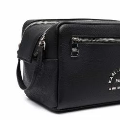Karl Lagerfeld logo-print zip-up wash bag