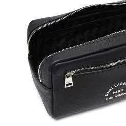 Karl Lagerfeld logo-print zip-up wash bag