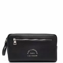 Karl Lagerfeld logo-print zip-up wash bag