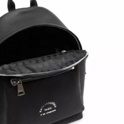 Karl Lagerfeld logo-print leather backpack