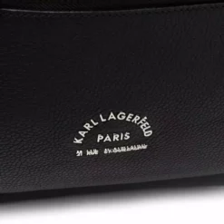 Karl Lagerfeld logo-print leather backpack