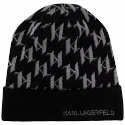 Karl Lagerfeld monogram-knit beanie