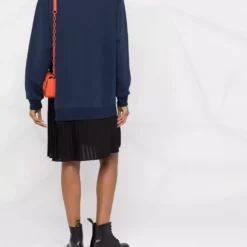 Karl Lagerfeld pleated mixed-fabric dress