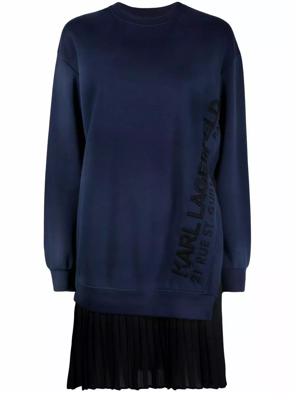 Karl Lagerfeld pleated mixed-fabric dress