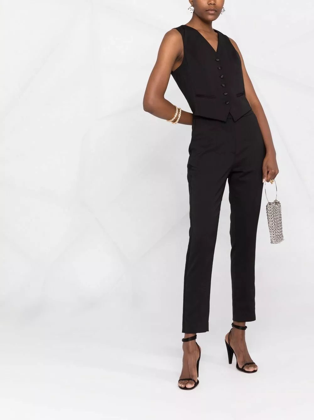 Karl Lagerfeld tailored wool-blend cropped jumpsuit