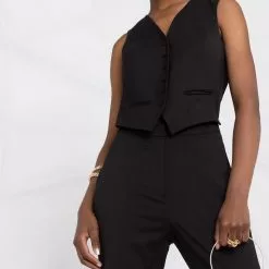 Karl Lagerfeld tailored wool-blend cropped jumpsuit