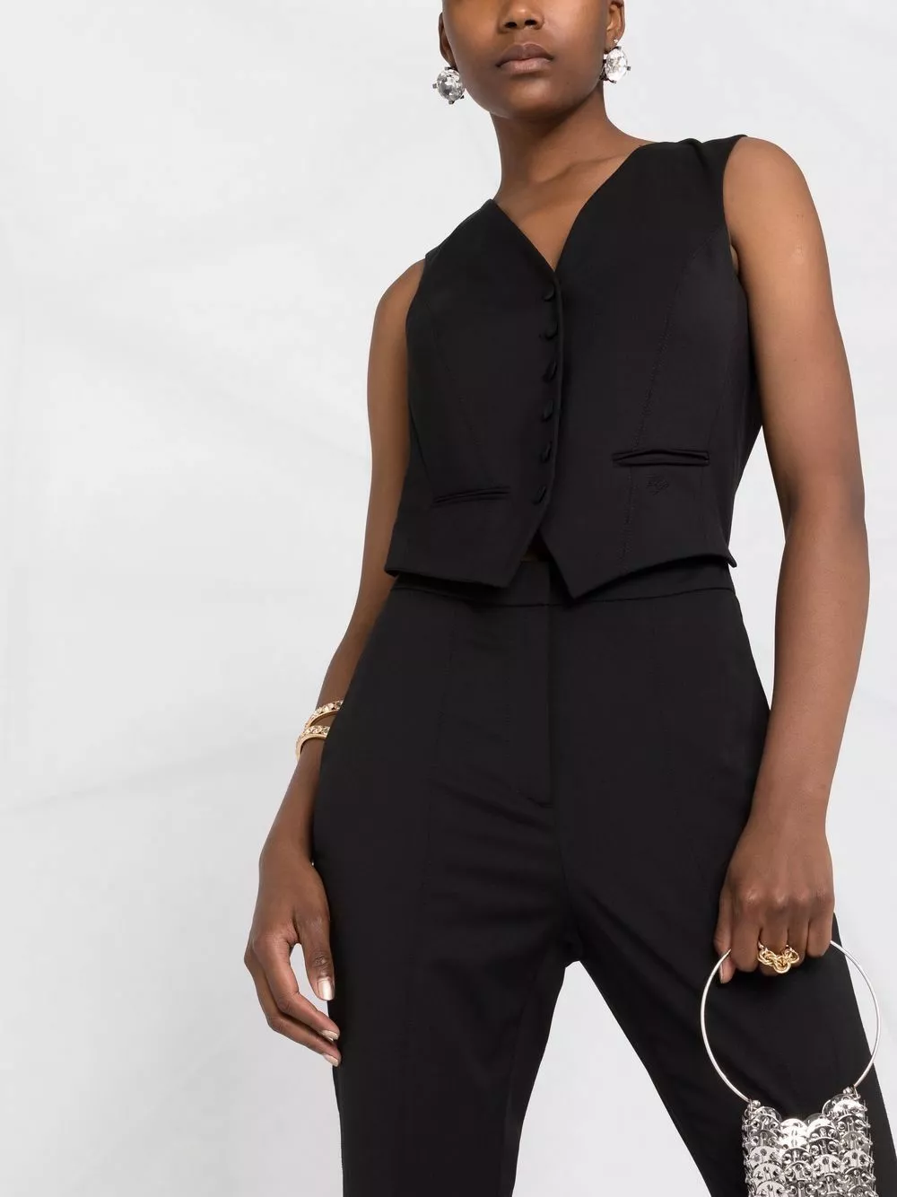 Karl Lagerfeld tailored wool-blend cropped jumpsuit