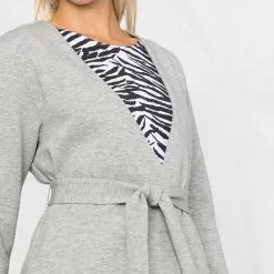 Karl Lagerfeld tie-waist jersey fleece blazer