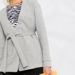 Karl Lagerfeld tie-waist jersey fleece blazer