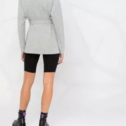 Karl Lagerfeld tie-waist jersey fleece blazer