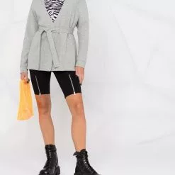 Karl Lagerfeld tie-waist jersey fleece blazer