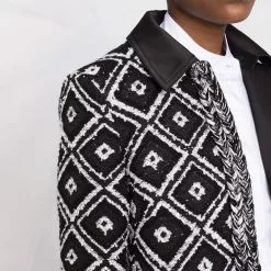 Karl Lagerfeld diamond boucle fitted jacket