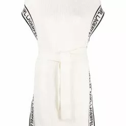 Karl Lagerfeld logo stripe edge poncho