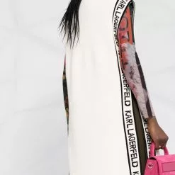 Karl Lagerfeld logo stripe edge poncho