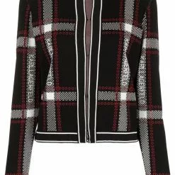 Karl Lagerfeld check-pattern knit cardigan