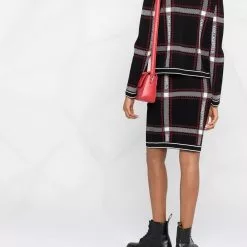 Karl Lagerfeld check-pattern knit cardigan