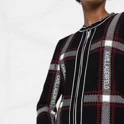Karl Lagerfeld check-pattern knit cardigan