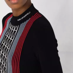 Karl Lagerfeld geometric-motif mock neck jumper