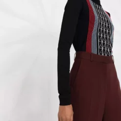 Karl Lagerfeld geometric-motif mock neck jumper