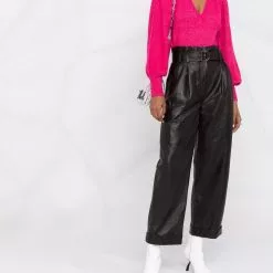 Karl Lagerfeld high-waisted leather pants