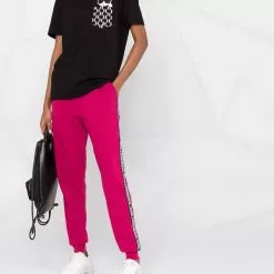 Karl Lagerfeld logo-trim jersey trackpants