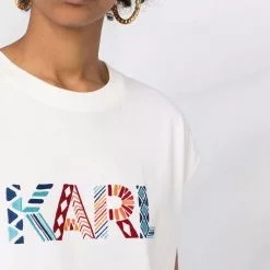 Karl Lagerfeld organic cotton logo-embroidered T-shirt
