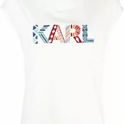Karl Lagerfeld organic cotton logo-embroidered T-shirt