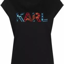 Karl Lagerfeld organic embroidered-logo sleeveless T-shirt