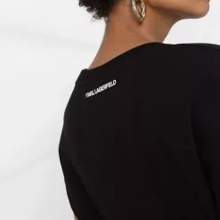 Karl Lagerfeld organic embroidered-logo sleeveless T-shirt