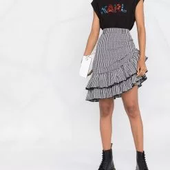 Karl Lagerfeld organic embroidered-logo sleeveless T-shirt