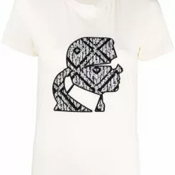 Karl Lagerfeld bouclé profile T-shirt