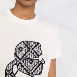 Karl Lagerfeld bouclé profile T-shirt