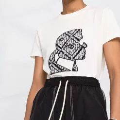 Karl Lagerfeld bouclé profile T-shirt
