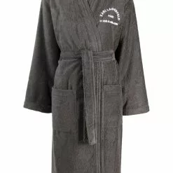 Karl Lagerfeld Address Logo-embroidered organic cotton bathrobe