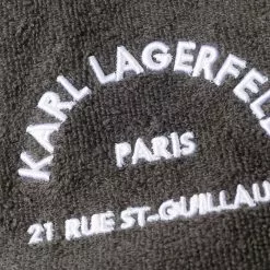 Karl Lagerfeld Address Logo-embroidered organic cotton bathrobe