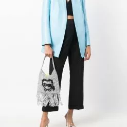 Karl Lagerfeld K/Ikonik metallic bead tote