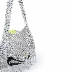 Karl Lagerfeld K/Ikonik metallic bead tote