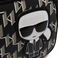 Karl Lagerfeld monogram jacquard saddle bag