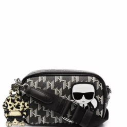 Karl Lagerfeld monogram jacquard saddle bag